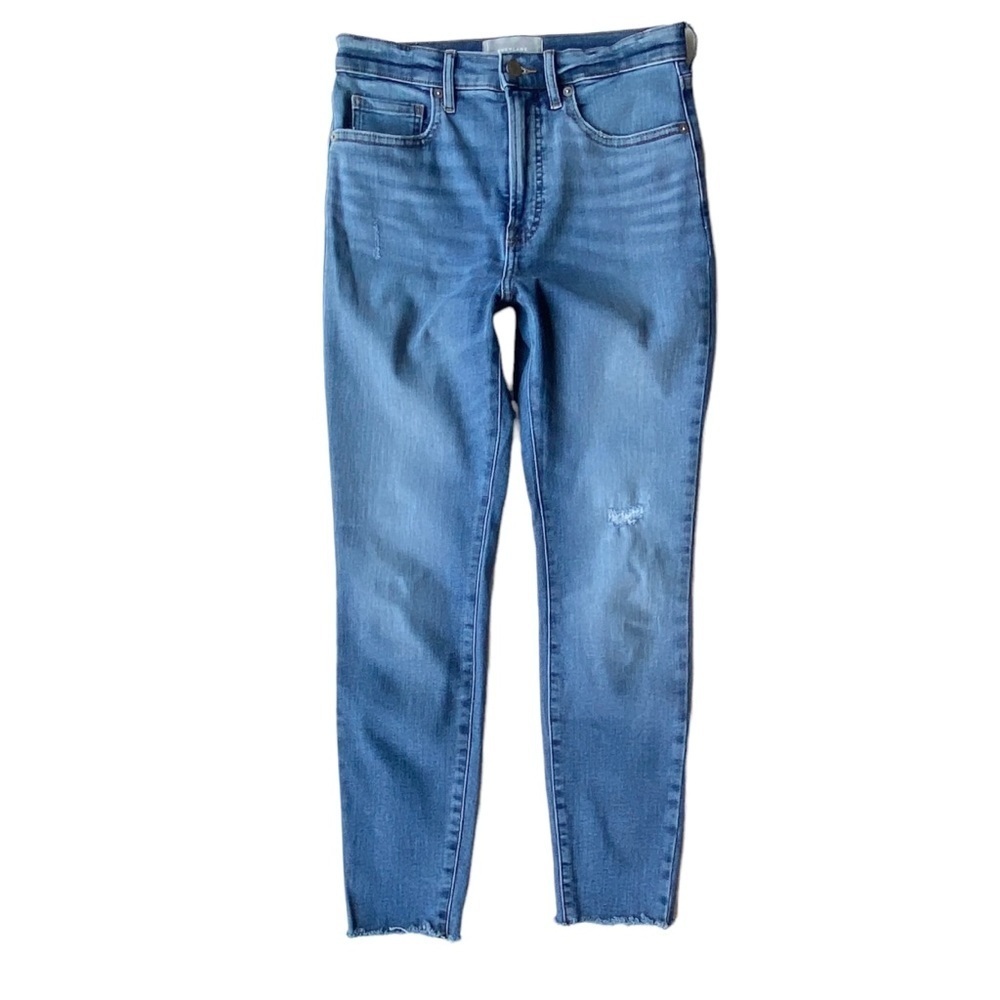 Everlane Jeans Womens Size 27 The High Rise Skinny Ankle Distressed Raw Fray